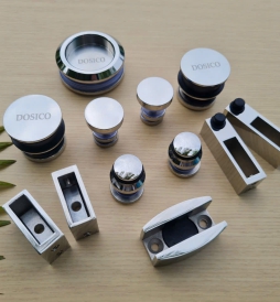 Bộ phụ kiện lùa kính rây vuông inox bóng (10*30) DOSICO